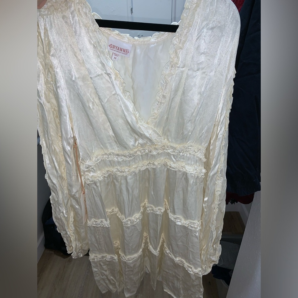 Ruffle satin dress